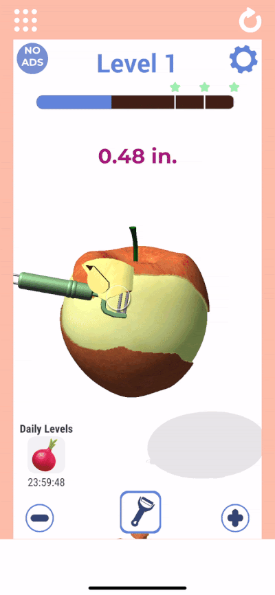 peeling fruit hypercasual game gif